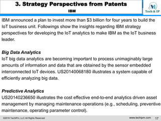 ©2016 TechIPm, LLC All Rights Reserved www.techipm.com 17
3. Strategy Perspectives from Patents
IBM
IBM announced a plan t...