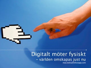 Digitalt möter fysiskt
 - världen omskapas just nu
              mijo.balic@helloziggy.com
 