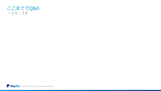 ここまででQ&A
©2016 PayPal Inc. Confidential and proprietary.
〜２０：３０
 