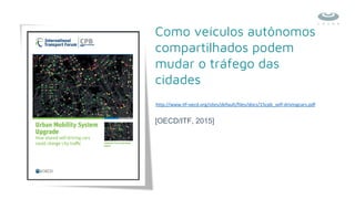 Como veículos autônomos
compartilhados podem
mudar o tráfego das
cidades
[OECD/ITF, 2015]
 