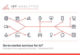 Go-to-market services for IoT
Overview of our approach & services – January 2017
 
