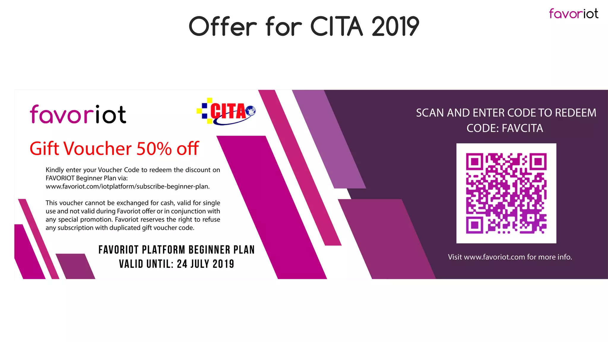 favoriot
Offer for CITA 2019
 