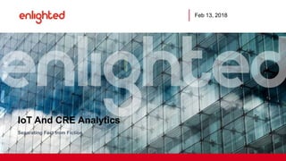 Feb 13, 2018
IoT And CRE Analytics
Separating Fact from Fiction
 