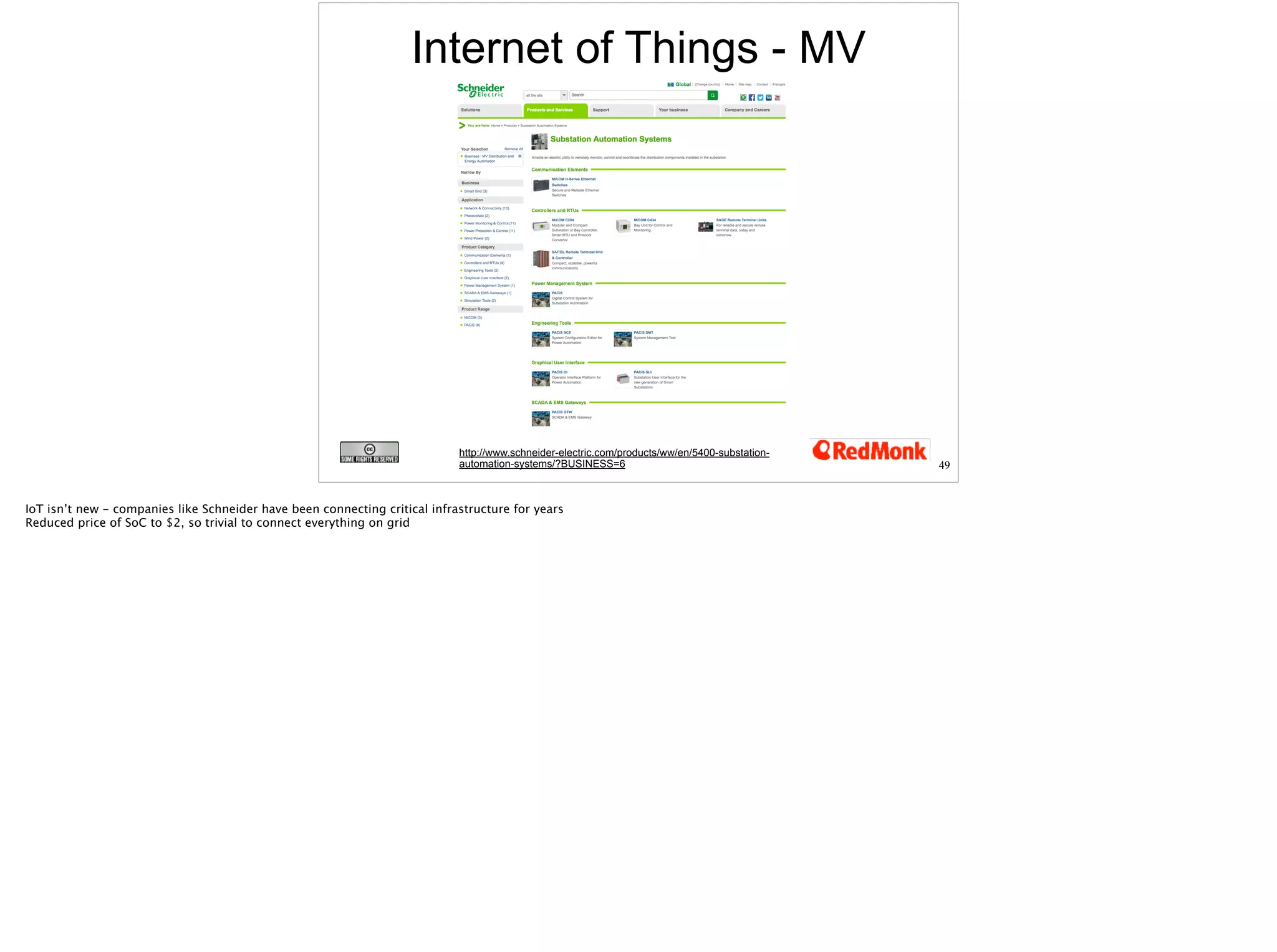 49 
Internet of Things - MV 
http://www.schneider-electric.com/products/ww/en/5400-substation-automation- 
systems/?BUSINESS=6 
 