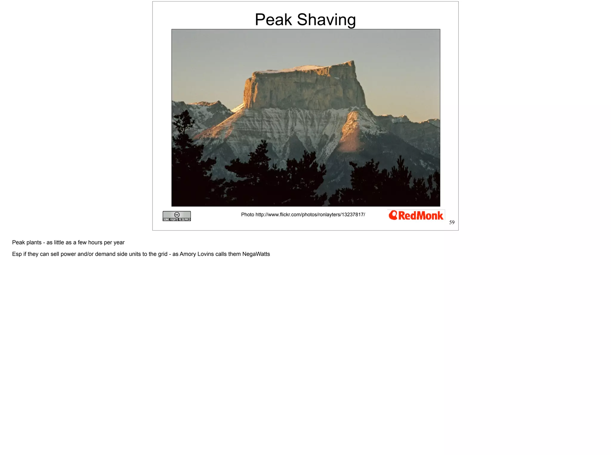 Peak Shaving 
Photo http://www.flickr.com/photos/ronlayters/13237817/ 
59 
 