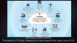 4
McKinsey Global Institute
The Internet of Things: Mapping the Value beyond the Hype (June 2015)
The Power of 1%
 