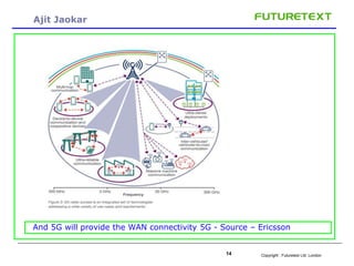 Copyright : 14 Futuretext Ltd. London 
Ajit Jaokar 
And 5G will provide the WAN connectivity 5G - Source – Ericsson 
 