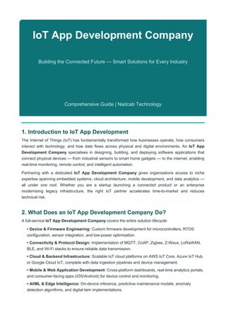 Comprehensive IoT App Development Solutions for Industry Innovation | PDF