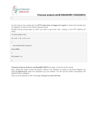 Io t based electricity energy meter using esp12 and arduino at sln ...