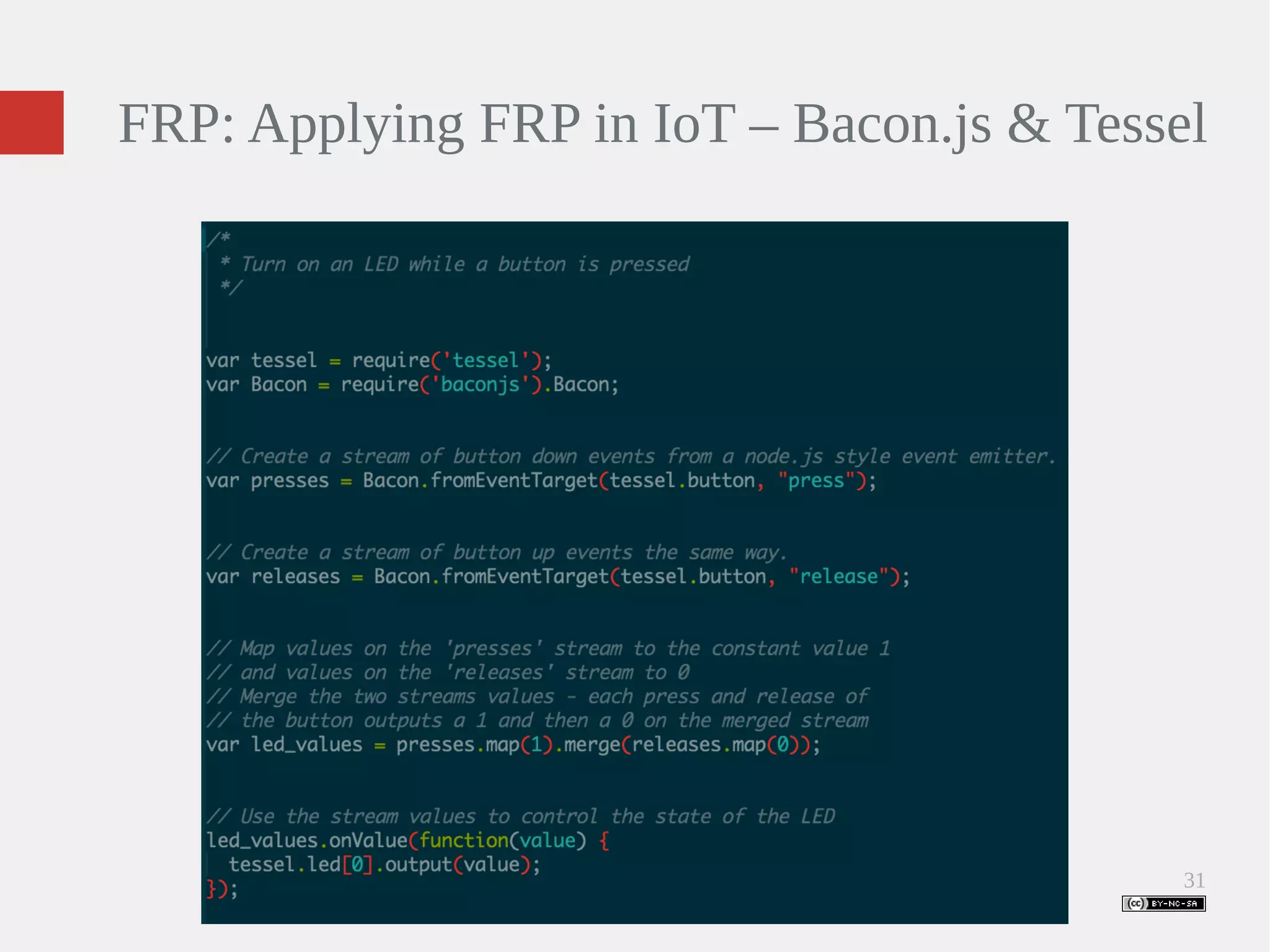 FRP: Applying FRP in IoT – Bacon.js & Tessel 31 
