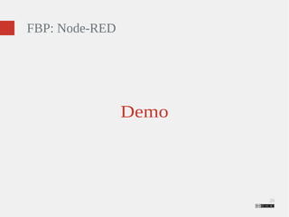 20 
FBP: Node-RED 
Demo 
 