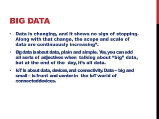 IoT and Big Data | PPTX