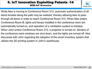 ©2016 TechIPm, LLC All Rights Reserved www.techipm.com 39
6. IoT Innovation Exploiting Patents -14
2020 IoT Scenarios
Whil...