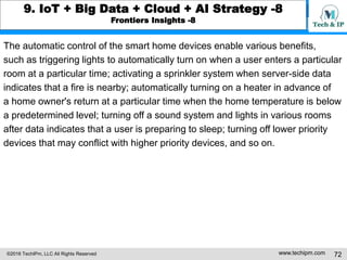 ©2016 TechIPm, LLC All Rights Reserved www.techipm.com 72
9. IoT + Big Data + Cloud + AI Strategy -8
Frontiers Insights -8...