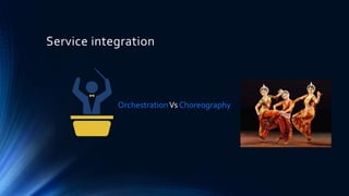 Service integration
OrchestrationVs Choreography
 