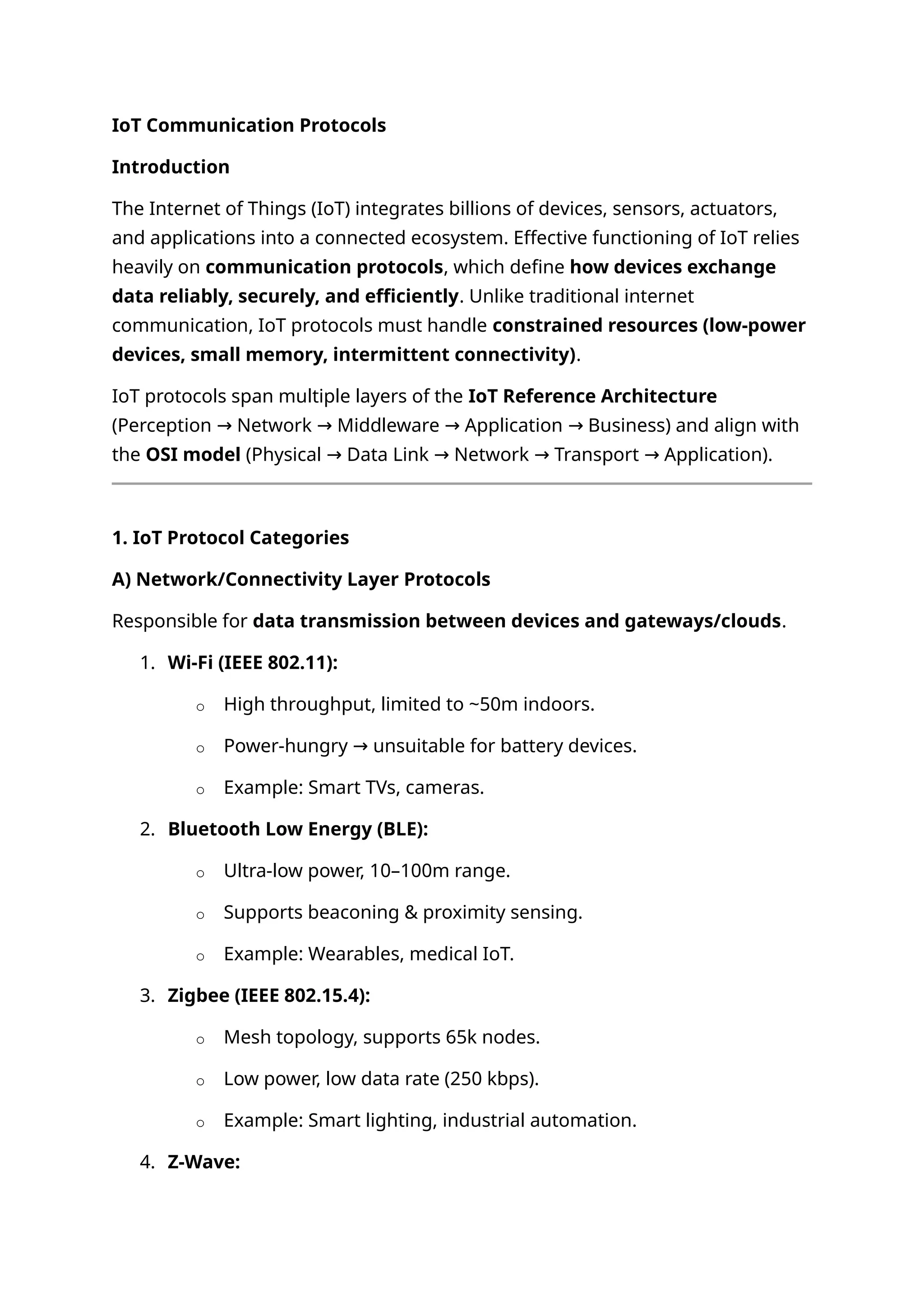 IoT Communication Protocols_A for communication layers | DOCX