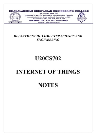 IOT COMPLETE NOTES.pdf Internet of Things | PDF