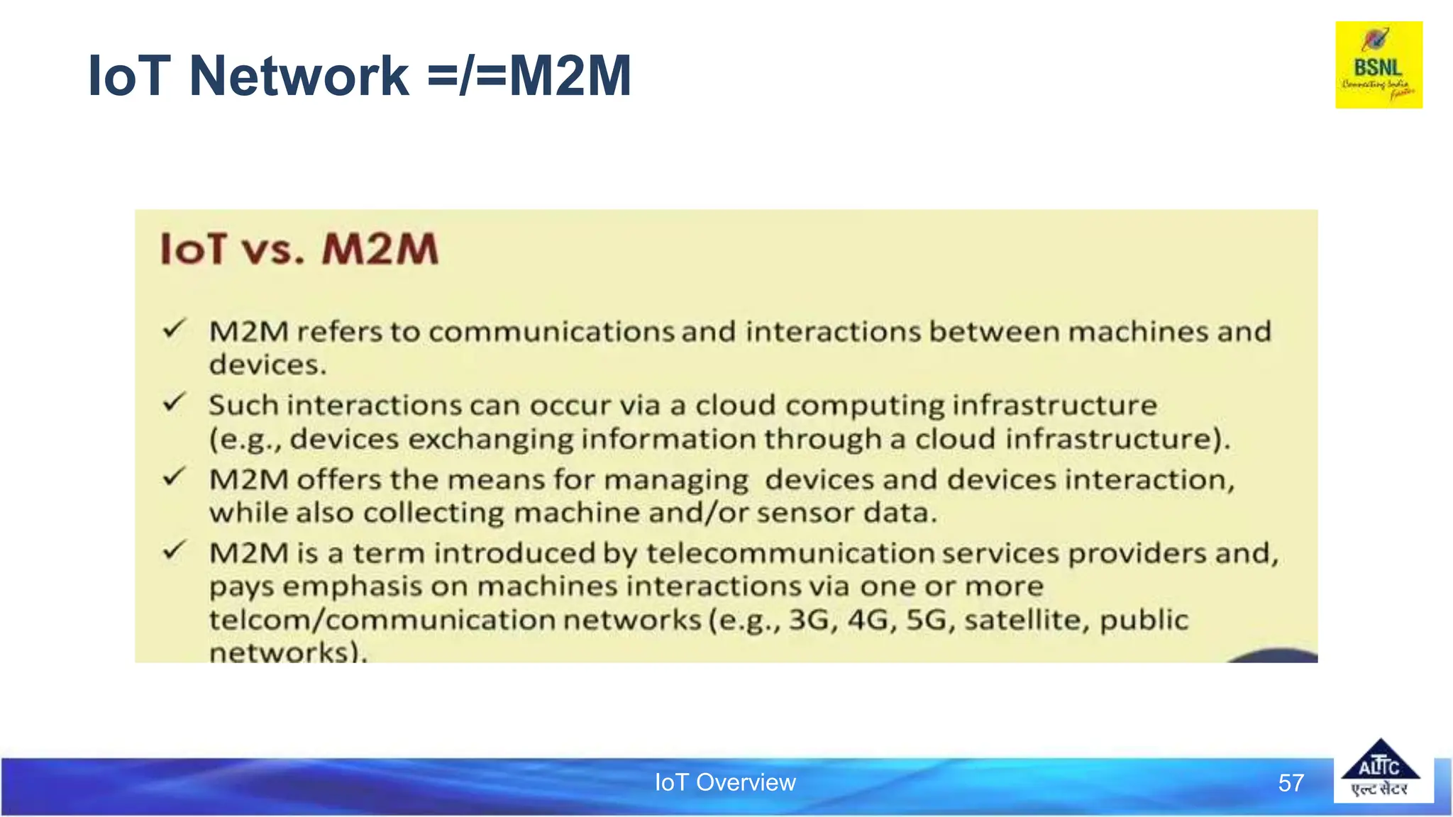 IoT Overview
IoT Network =/=M2M
57
 