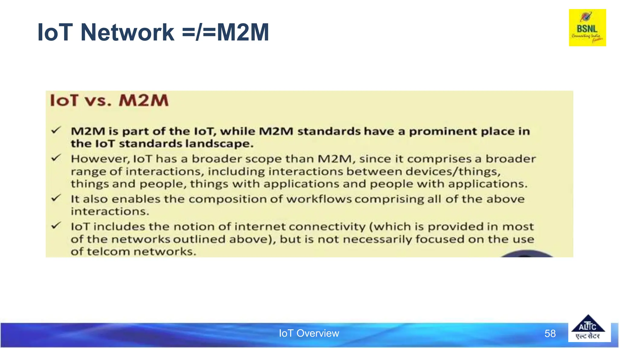IoT Overview
IoT Network =/=M2M
58
 