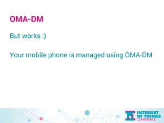 OMA-DM 
But works :) 
Your mobile phone is managed using OMA-DM 
 