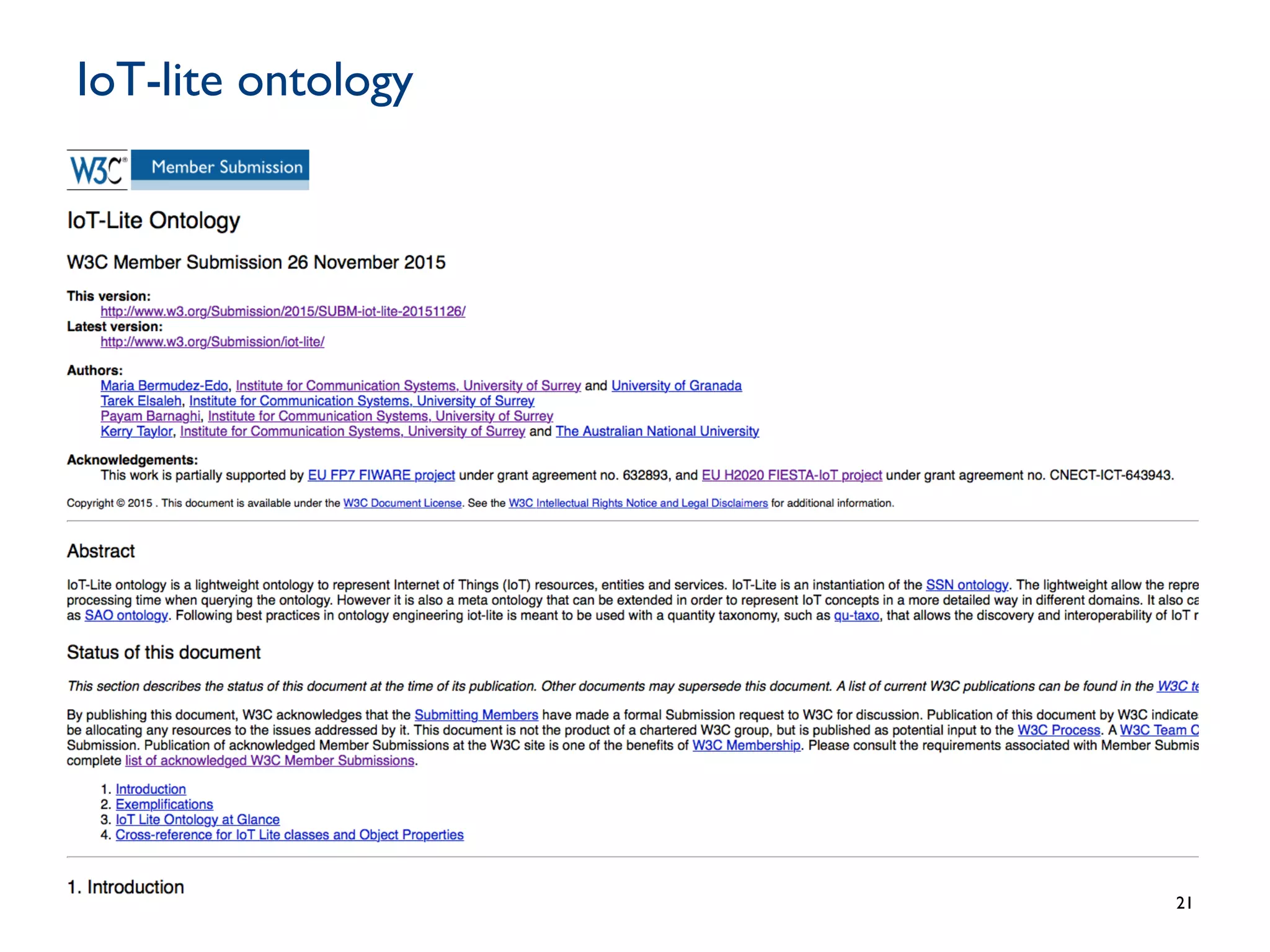 IoT-lite ontology
21
 