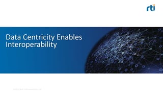 Data Centricity Enables
Interoperability
©2015 Real-Time Innovations, Inc.
 