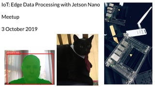 IoT: Edge Data Processing with Jetson Nano
Meetup
3 October 2019
 