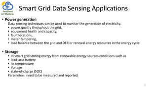 Smart Grid Data Sensing Applications
• Power generation
Data‐sensing techniques can be used to monitor the generation of e...
