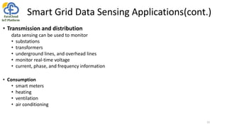 Smart Grid Data Sensing Applications(cont.)
• Transmission and distribution
data sensing can be used to monitor
• substati...