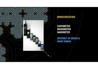 MINIATURIZATION
CENTIMETER
MICROMETER
NANOMETER
INTERNET OF MICRO &
NANO THINGS
Anders
?
 