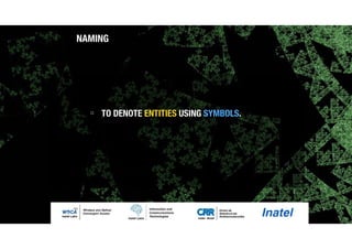 NAMING
" TO DENOTE ENTITIES USING SYMBOLS.
 