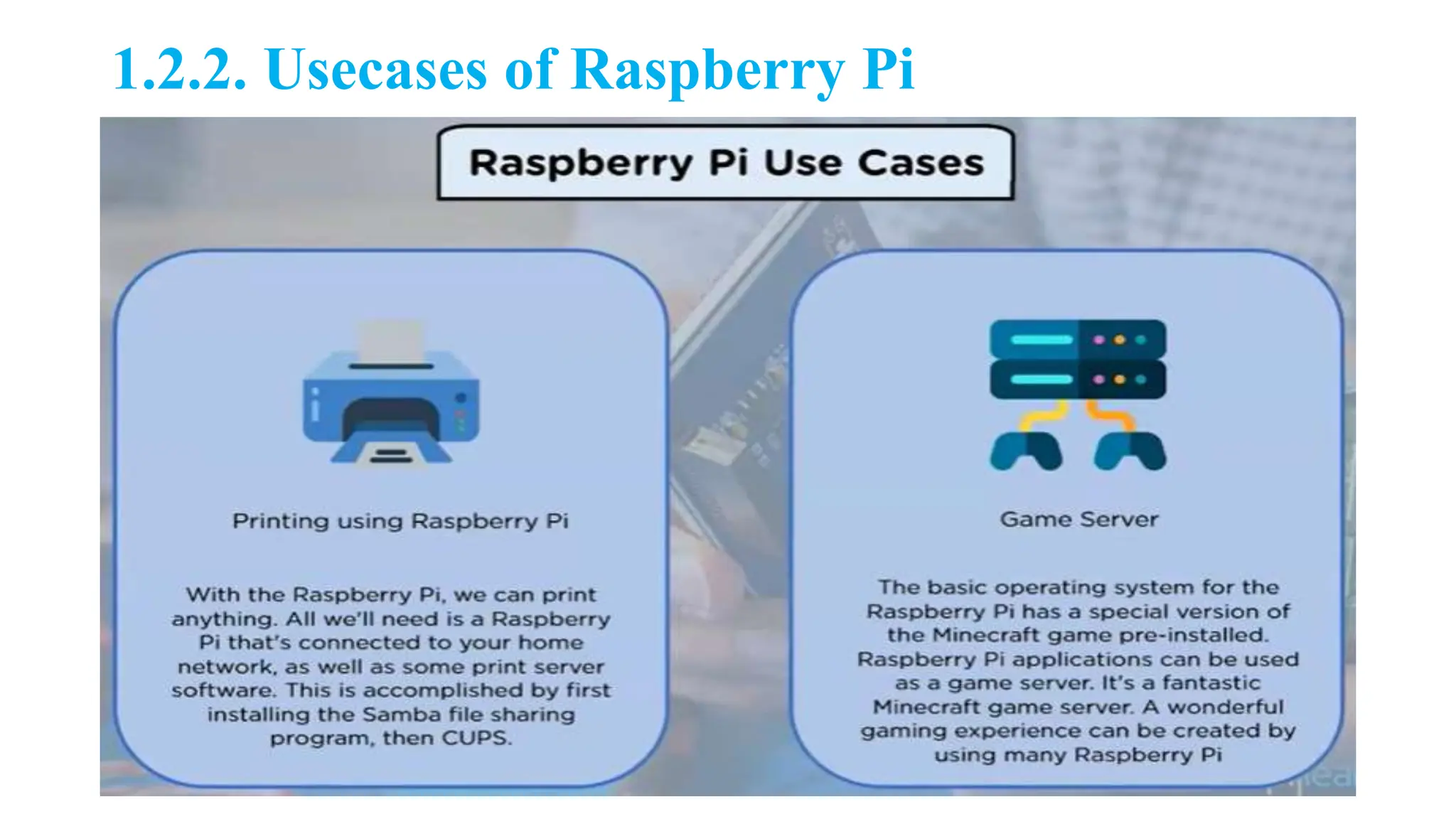 1.2.2. Usecases of Raspberry Pi
 