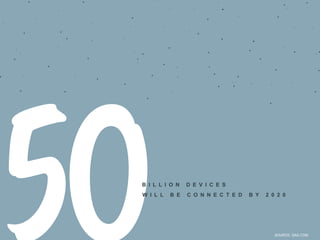 B I L L I O N D E V I C E S
W I L L B E C O N N E C T E D B Y 2 0 2 0
SOURCE: SAS.COM
 