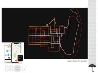 Imagem: Strava, The Guardian
 