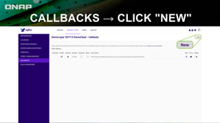 CALLBACKS → CLICK "NEW"
New
 