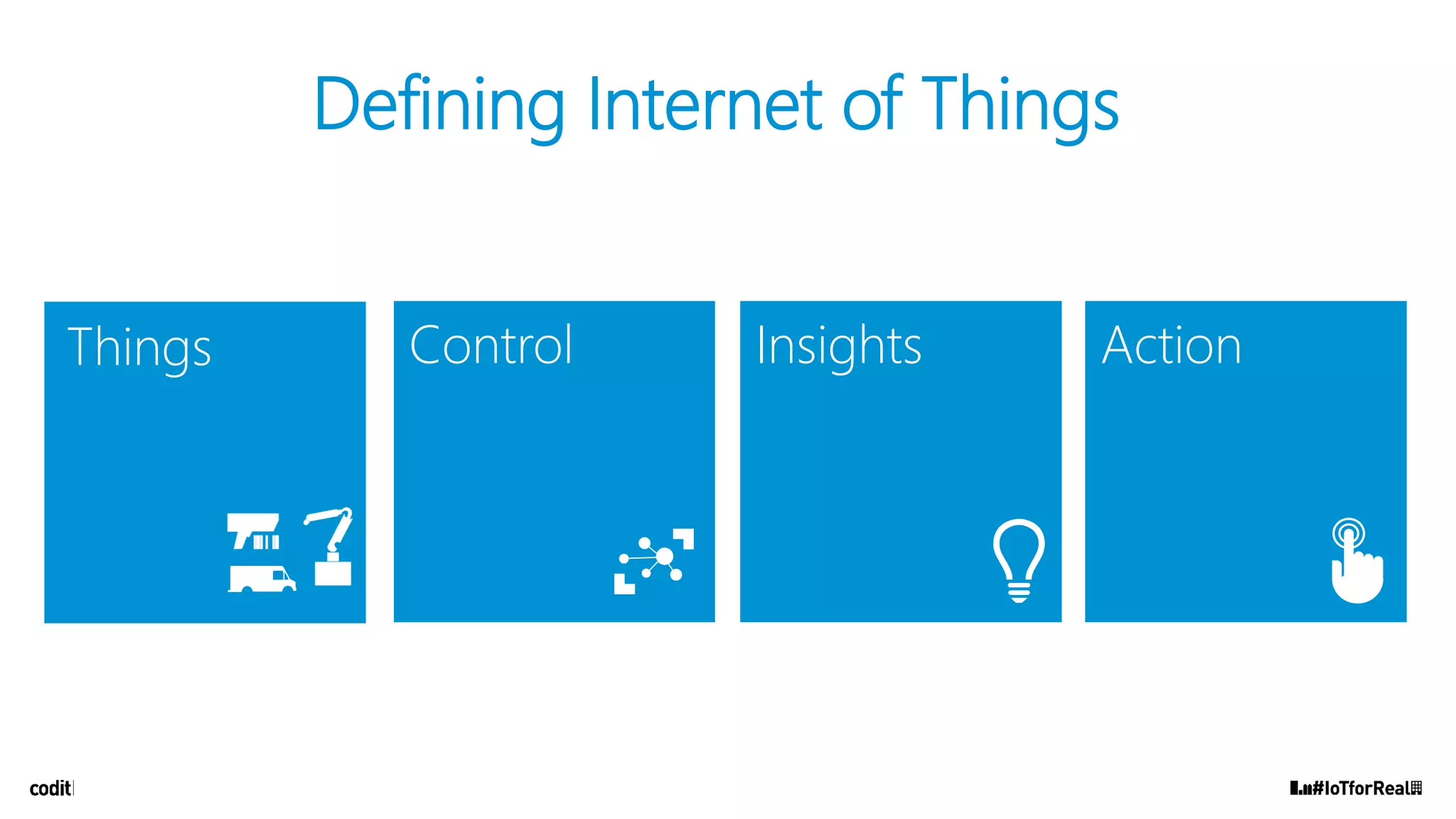 Control InsightsThings
Defining Internet of Things
Action
 