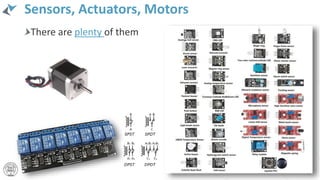 Sensors, Actuators, Motors
There are plenty of them
18
 
