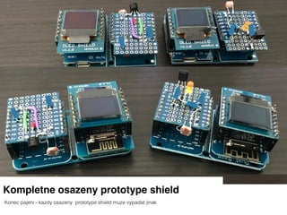 Kompletne osazeny prototype shield
Konec pajeni - kazdy osazeny prototype shield muze vypadat jinak
Kompletne osazeny prototype shield
Konec pajeni - kazdy osazeny prototype shield muze vypadat jinak
 