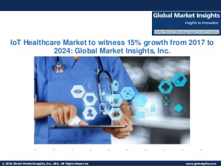© 2016 Global Market Insights, Inc. USA. All Rights Reserved www.gminsights.com
IoT Healthcare Market to witness 15% growth from 2017 to
2024: Global Market Insights, Inc.
 