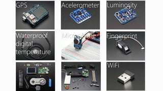 GPS Acelerometer Luminosity
Waterproof
digital
temperature
Microphone Fingerprint
WiFi
 