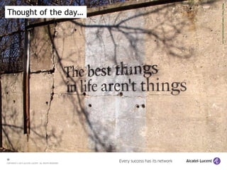 19
COPYRIGHT © 2015 ALCATEL-LUCENT. ALL RIGHTS RESERVED.
Photo:http://www.picturesonwalls.com
Thought of the day…
 