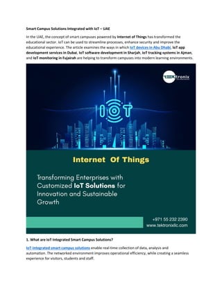 IoT Integrated Smart Campus Solutions in UAE. | PDF
