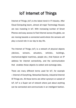 IoT - Internet of Things | PDF