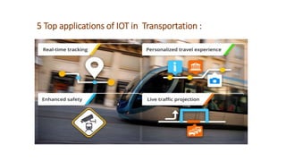 5 Top applications of IOT in Transportation :
 