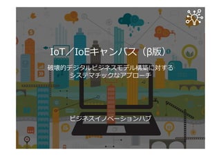 IoT／IoEキャンバス（β版）
破壊的デジタルビジネスモデル構築に対する
システマチックなアプローチ
ビジネスイノベーションハブ
 