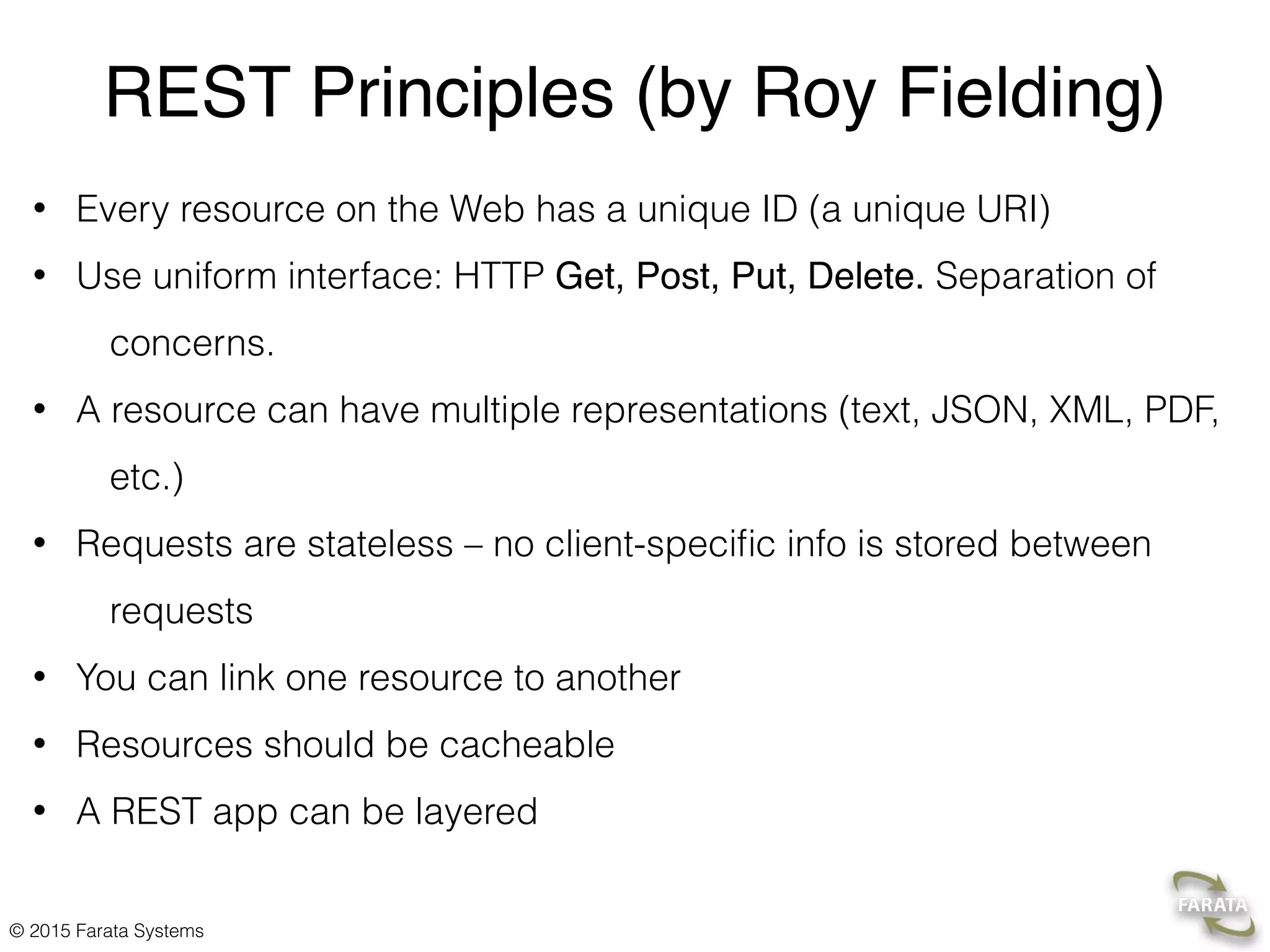 © 2015 Farata Systems HTTP Request and Java EE Rest Endpoint A sample client’s HTTP request: “https://iHealthLabs.com:8443/iotdemo/ihealth/bp" // Configuring The App @ApplicationPath(“iotdemo") public class MyIoTApplication extends Application {  } 