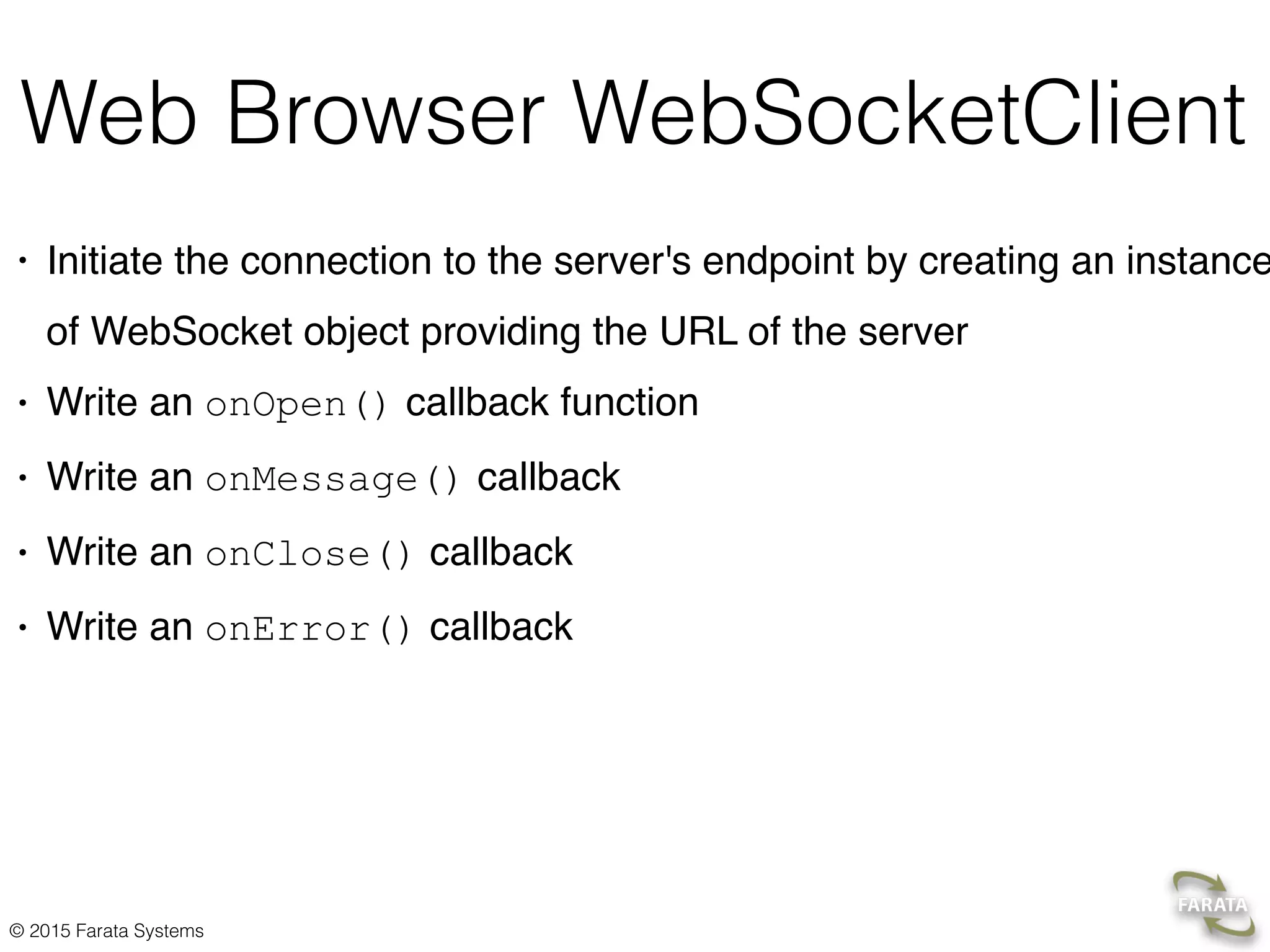 Security • Device vendors should take security very seriously. • We don’t deal with security between the thing and its vendor. • The OAuth state attribute helps ensuring that the received redirect_uri is the same as provided during the app registration. • IoT integration apps are as as secure as any other Web app (see owasp.org). 