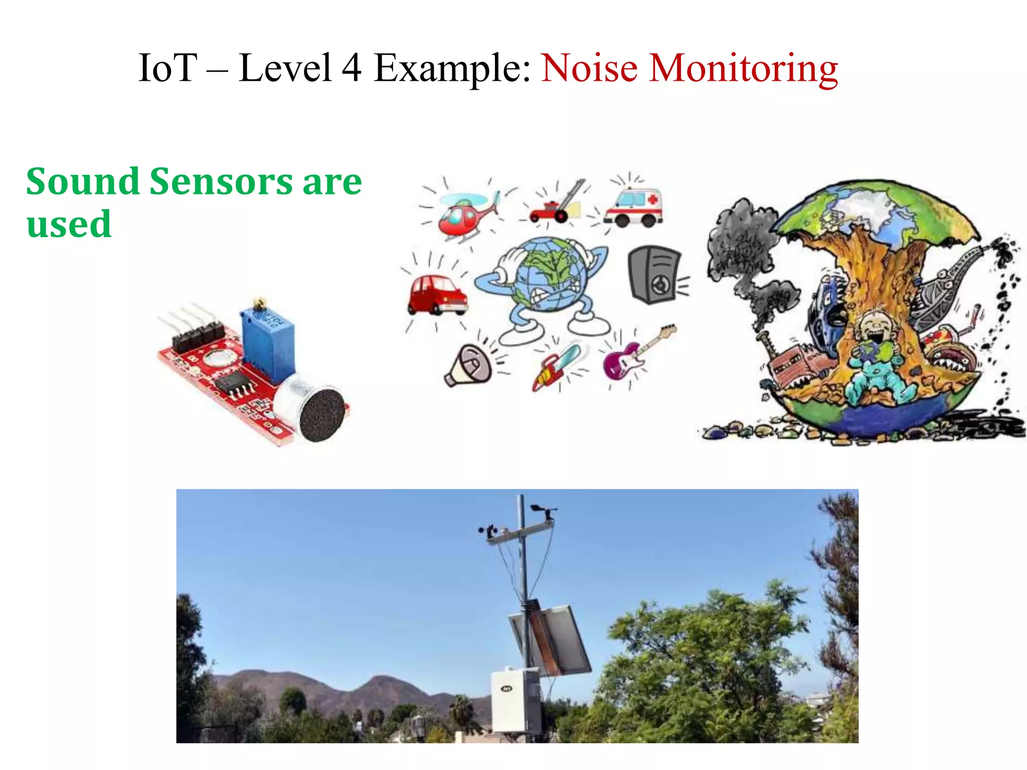 IoT – Level 4 Example: Noise Monitoring
Sound Sensors are
used
 