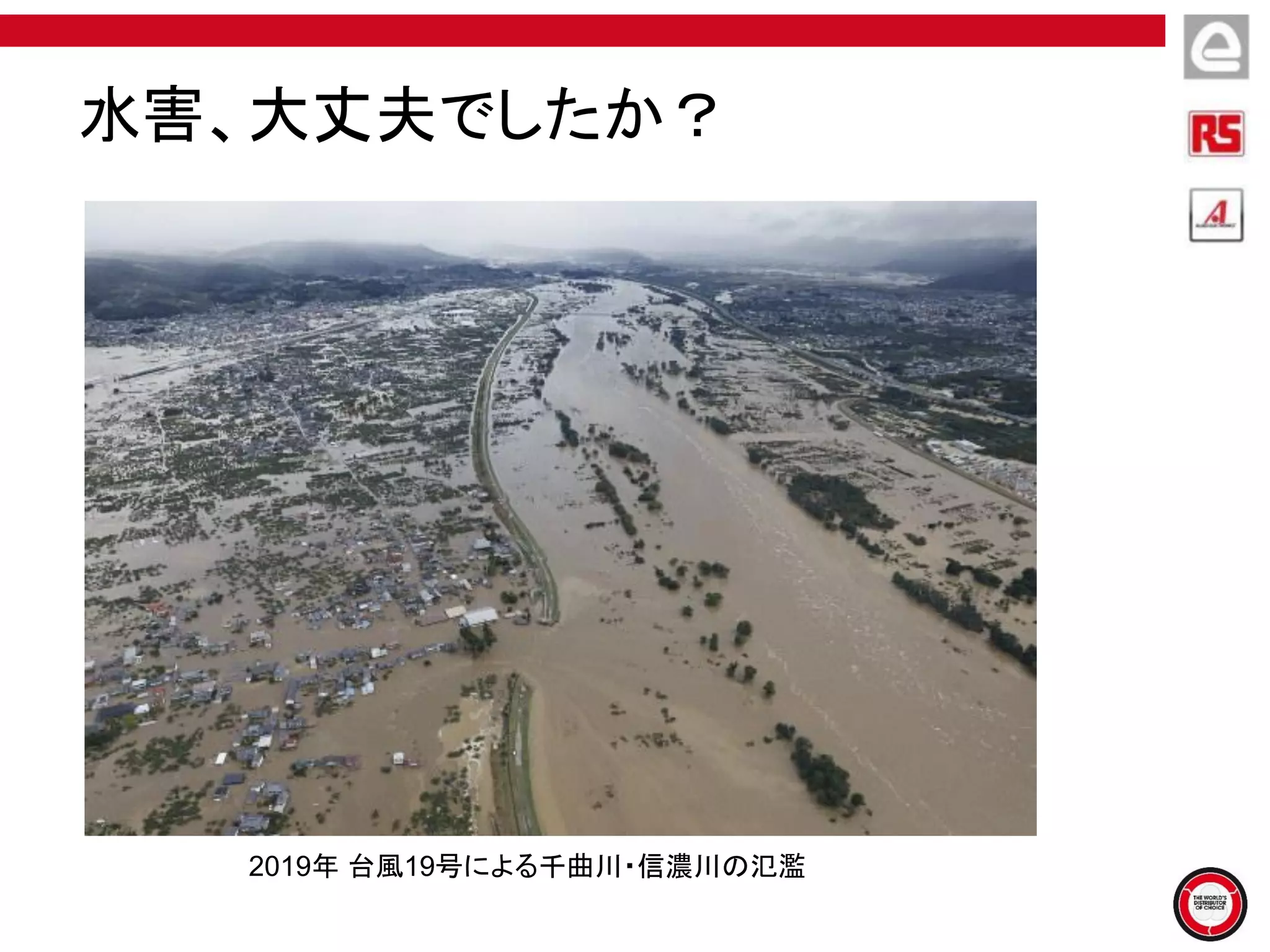 水害、大丈夫でしたか？
2019年 台風19号による千曲川・信濃川の氾濫
 