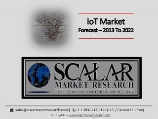 IoT Market
Forecast – 2013 To 2022
 